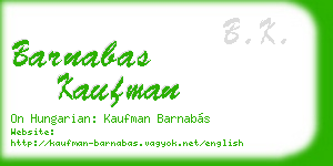 barnabas kaufman business card